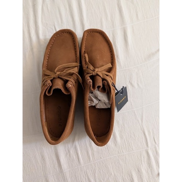 Piombo Other - Piombo Rustic Brown Leather Lace Up Moccasin Loafer Shoes EU 42 US 8.5 New